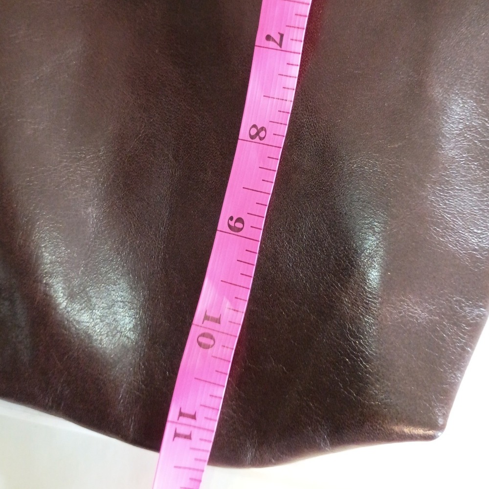 Handmade Brown Leather Crossbody Bag Raw Edge Flap Striped Lining By Dorthea - Picture 9 of 9
